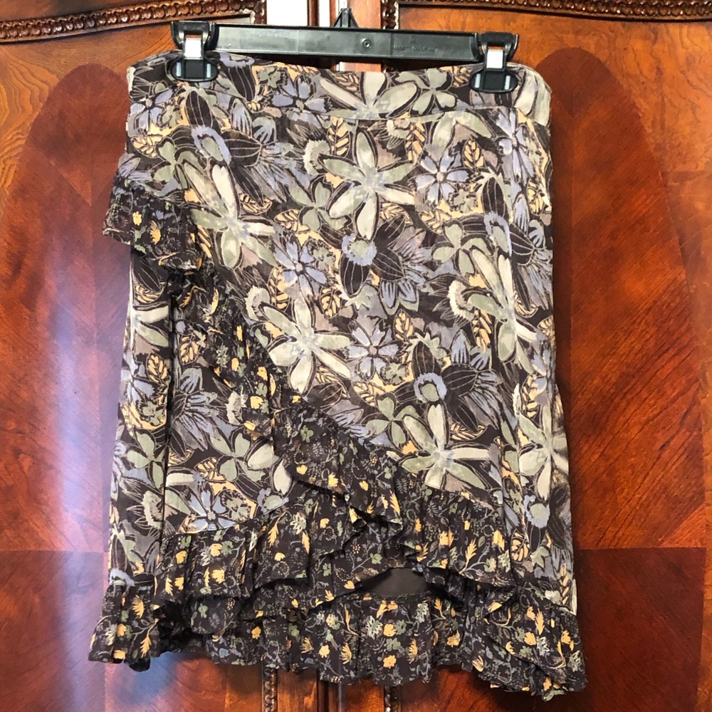 Free People Floral Ruffle Skirt - size 8